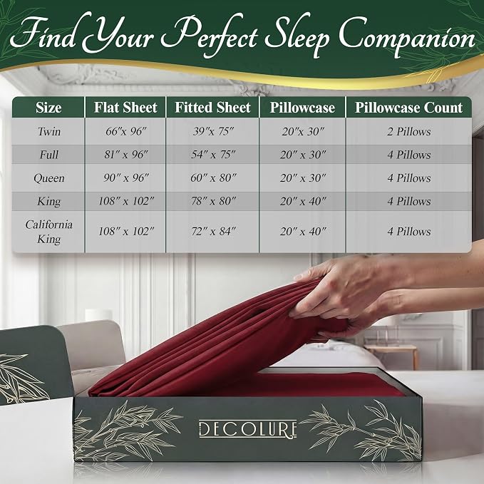 DECOLURE 100% Viscose Derived from Bamboo Sheets Queen Size - Image 8