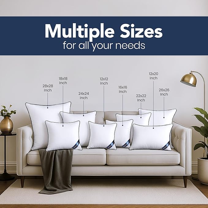 Utopia Bedding Throw Pillow Inserts, 20 x 20 Inches Decorative Indoor Pillows - Image 3