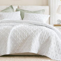 Comfort Spaces Queen Quilt Set Modern Reversible Diamond Coverlet Queen Bedding by ComfortSpaces