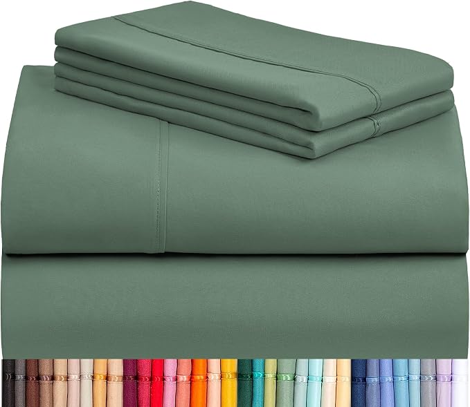 LuxClub 4 PC California King Sheet Set, Breathable Luxury Bed Sheets, Deep by LuxClub