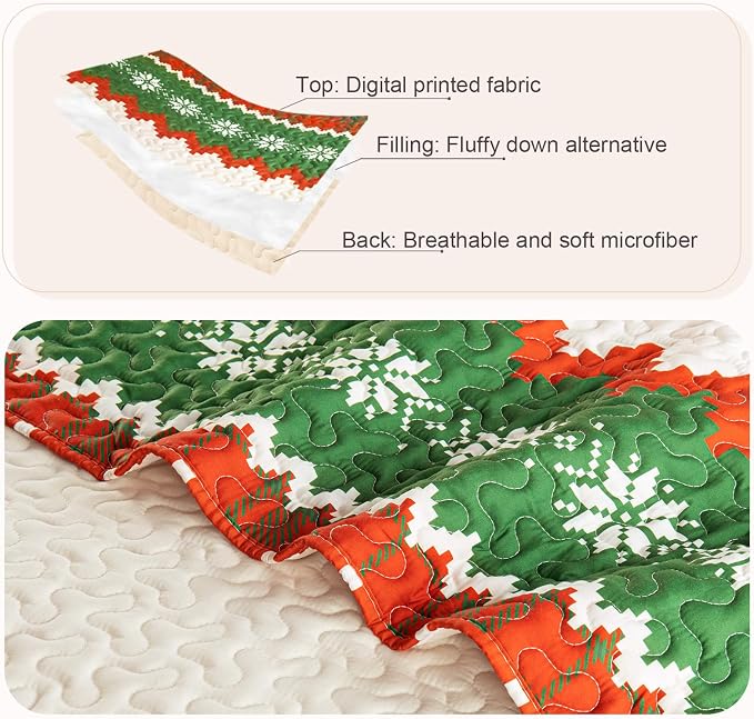 Whale Flotilla Christmas Quilt King Size, Soft Boho Floral Bedspreads - Image 5