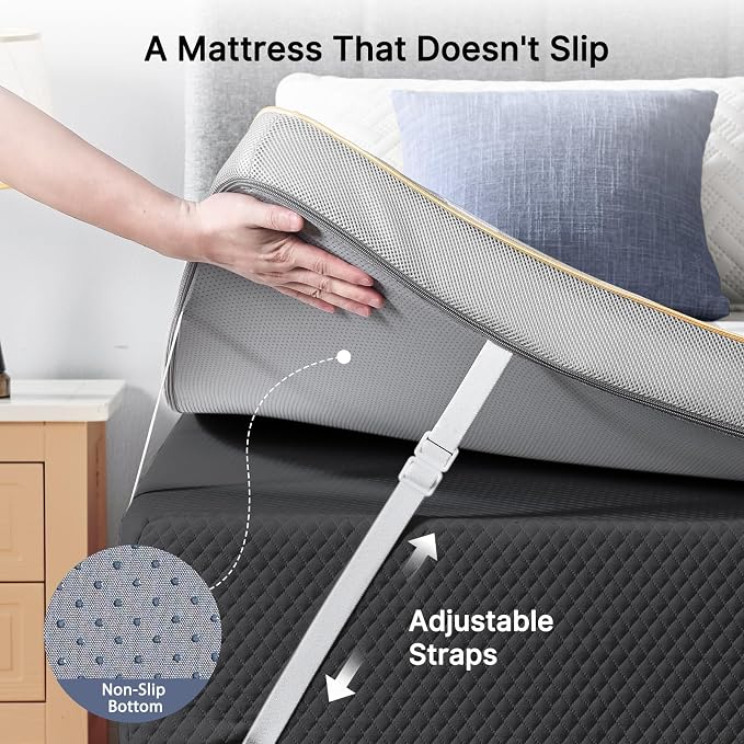 PERLECARE Firm Mattress Topper Queen, Mattress Pad - Image 6