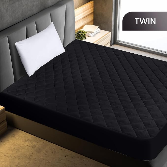 Utopia Bedding Quilted Fitted Mattress Pad, Twin Size, Elastic Fitted Mattress - Image 2