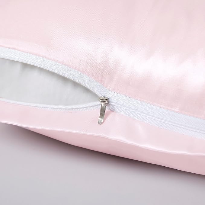 Blush Pink Satin Pillowcases - Image 3