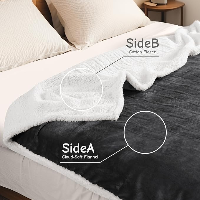 Electric Heated Blanket Throw Size 50"x60", Soft Flannel - Image 2