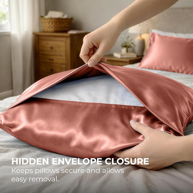 Pure Bedding Satin Pillowcase 2 Pack - Image 7