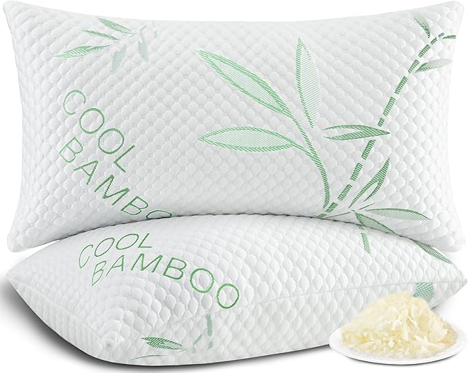 Shredded Memory Foam Pillows, Cooling Pillows King Size Set of 2 Adjustable by Unknown