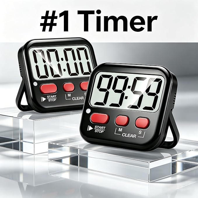 Antonki 2 Pack Digital Timer for Kids, Magnetic Countdown Kitchen Timers for - Image 2