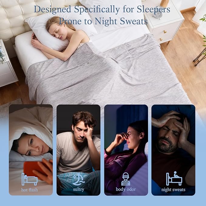 Cooling Blanket Throw Size, Cold Blanket Thin Lightweight Breathable Soft - Image 5
