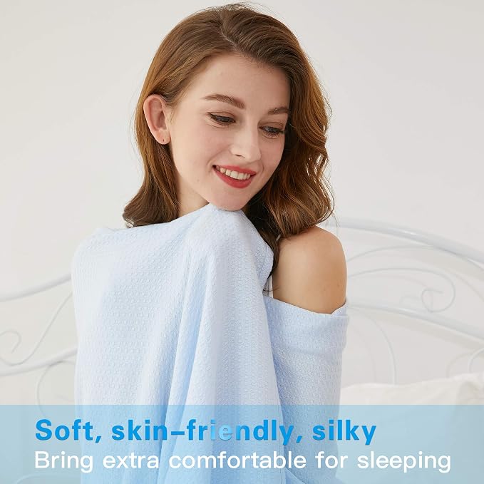 AmyHomie Cooling Blanket, 100% Rayon Derived from Bamboo, Cool Summer Blanket - Image 2