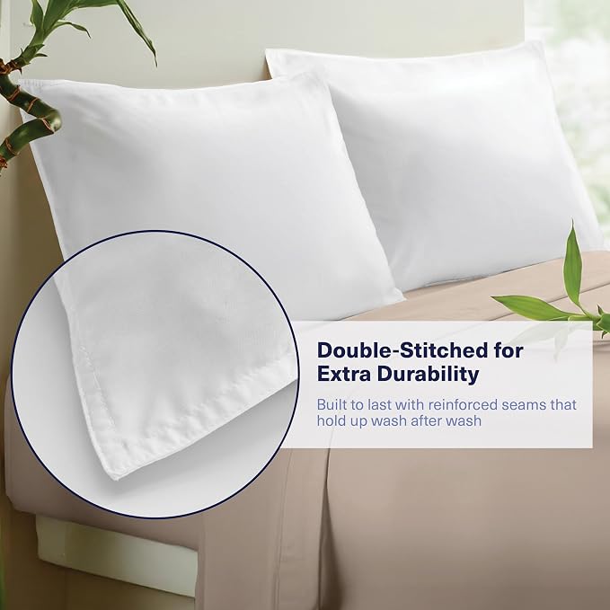 Kickoff Viscose Bamboo Pillowcase, 100% Organic Hidden Zippered Viscose Bamboo - Image 3