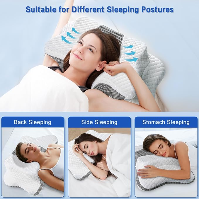Pain Relief Cervical Pillow for Neck Support, Adjustable Ergonomic Pillow Cozy - Image 4