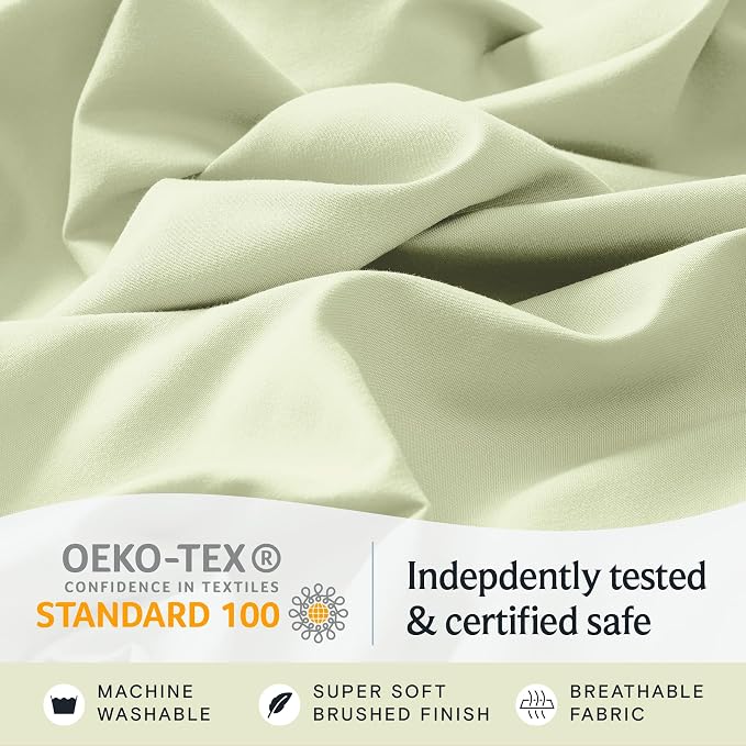 LuxClub 4 PC Sheet Set Bed Sheets Deep Pockets 16" Eco Friendly Wrinkle Free - Image 5