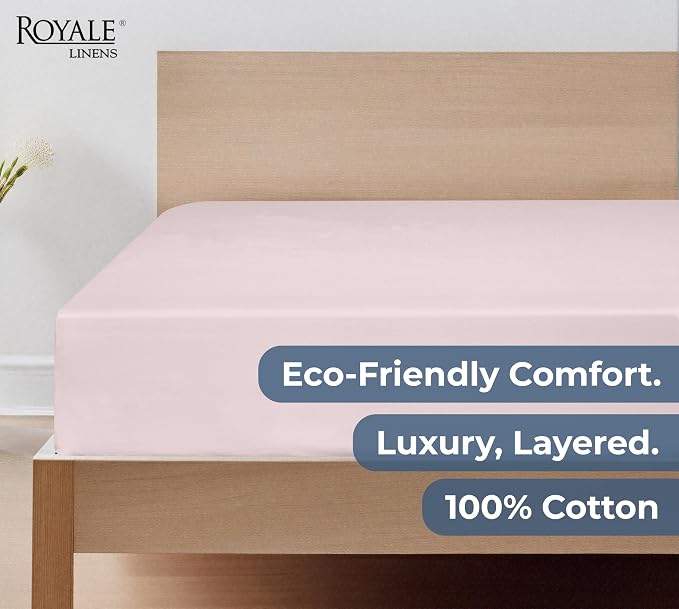 Royale Linens 100% Organic Cotton Fitted Sheet - Image 6