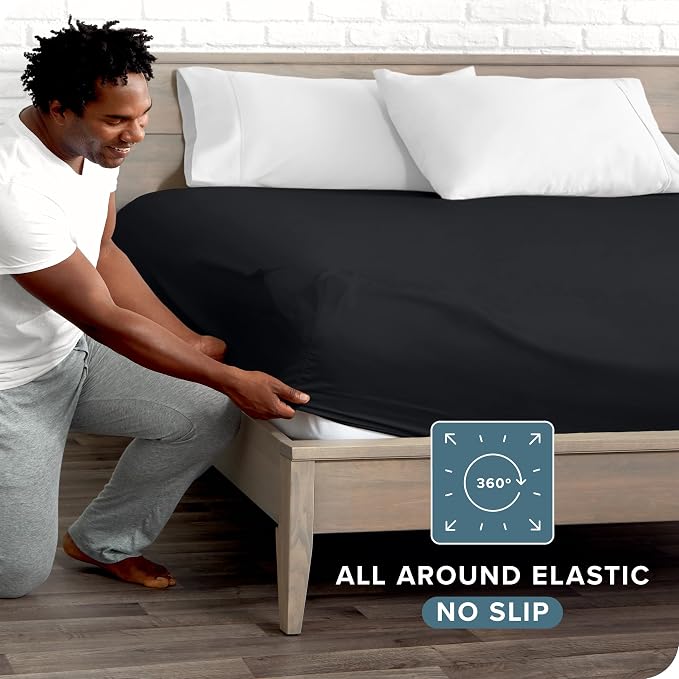 Bare Home Fitted Bottom Sheet King Size - Image 3