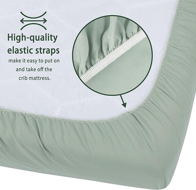 GUNTAIL Baby Crib Sheets for Boys Girls, 2 Pack Fitted Crib Sheet for Standard - Image 6