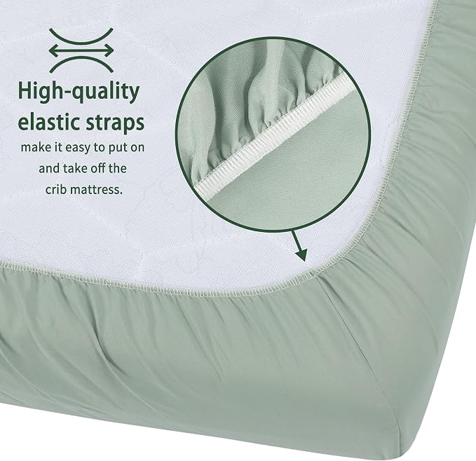 GUNTAIL Pack and Play Sheets Fitted, 2 Pack Pack n Play Sheets - Image 4