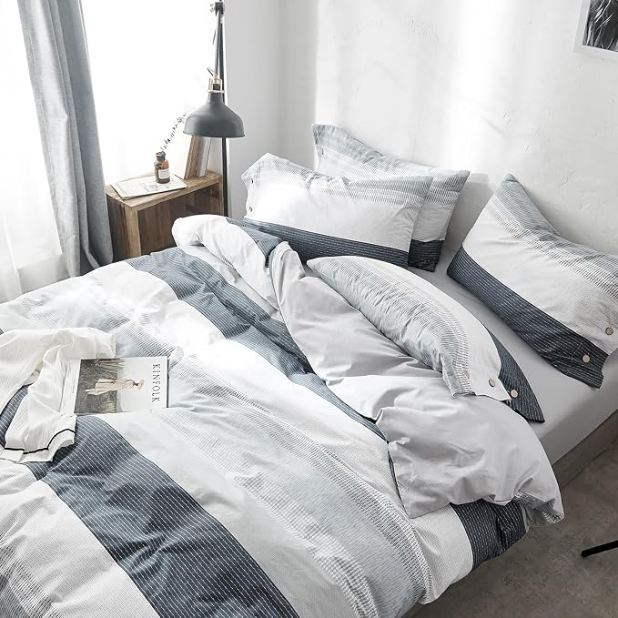 mixinni Geometric Striped Duvet Cover Set - Image 2
