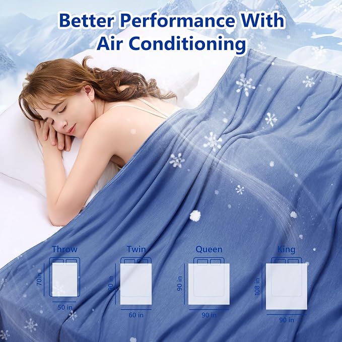 Topcee Cooling Blanket for Night Sweats Absorbs Heat to Keep Adults Cool on - Image 7
