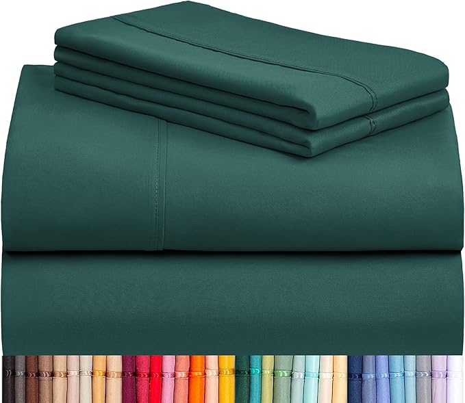 LuxClub 4 PC California King Sheet Set, Breathable Luxury Bed Sheets, Deep by LuxClub