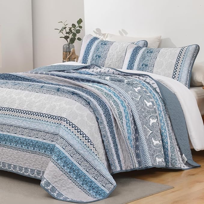 WONGS BEDDING Boho Quilt Set Oversize California King Size, Lightweight - Image 2