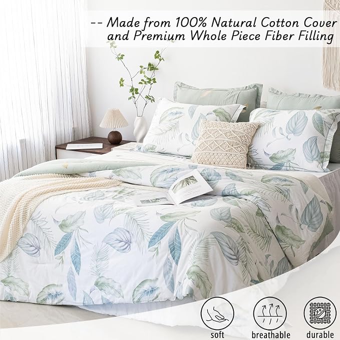 LEMIROE Botanical Cotton Comforter King Size - Image 2