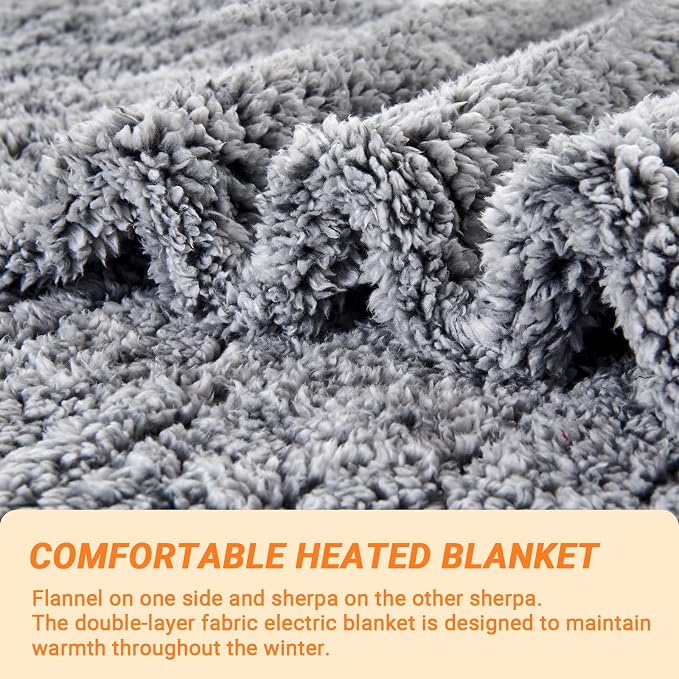 Heated Blanket Heated Twin, Electric Blanket 62"x84" Heating Blanket - Image 4