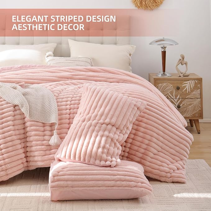 Smoofy Fluffy Queen Size Comforter Set 3 Pieces - Image 3