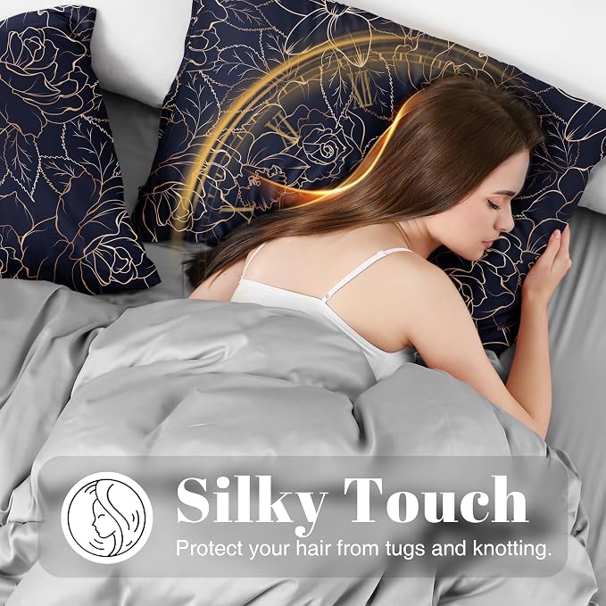 EXQ Home Satin Pillowcase for Hair and Skin Queen - Image 4