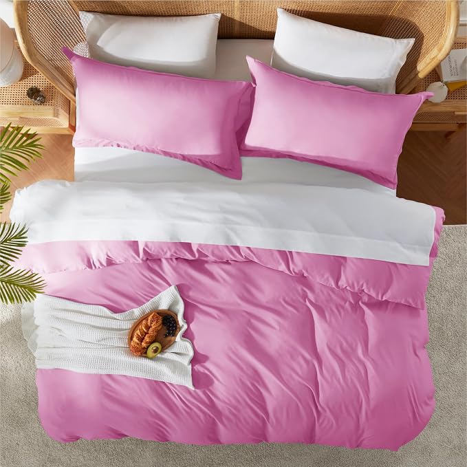 Nestl Light Pink Duvet Cover Queen Size - Image 5