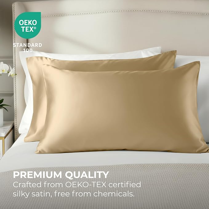 Pure Bedding Satin Pillowcase 2 Pack - Image 2