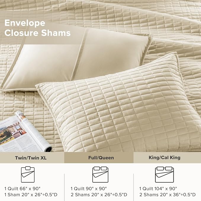 Comfort Spaces Kienna Quilt Set- Double Sided Stitching Design Summer Blanket - Image 5