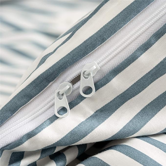 JELLYMONI 100% Natural Cotton 3pcs Striped Duvet Cover Sets, - Image 5