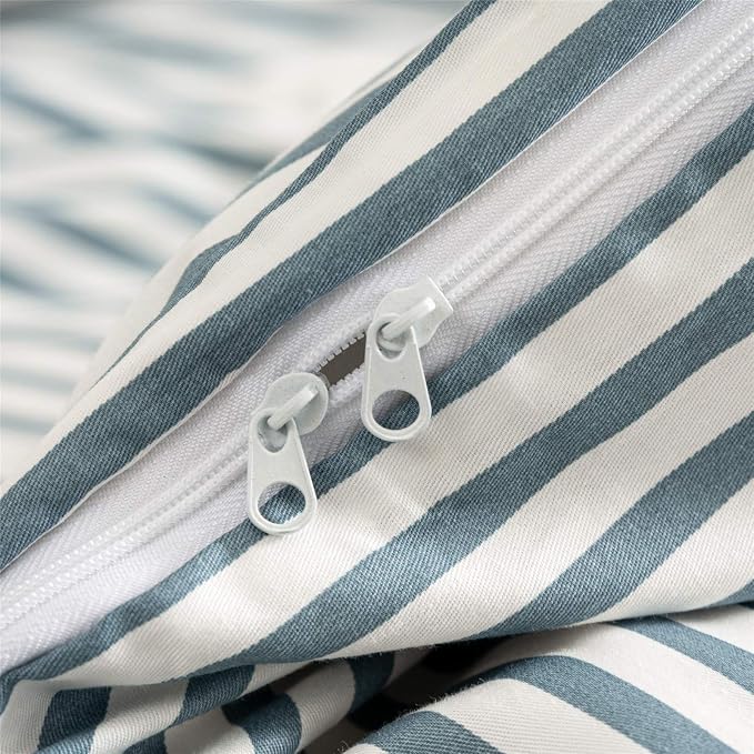 JELLYMONI 100% Natural Cotton 2pcs Striped Duvet Cover Sets, - Image 5