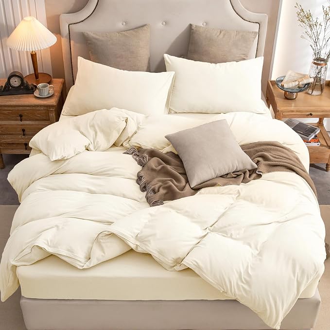 PURE ERA Jersey Knit Duvet Cover Set 100% T-Shirt Cotton Super Soft Comfy 3pc by PUREERA