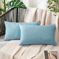 MIULEE Pack of 2 Decorative Outdoor Solid Waterproof Throw Pillow Covers Faux by MIULEE