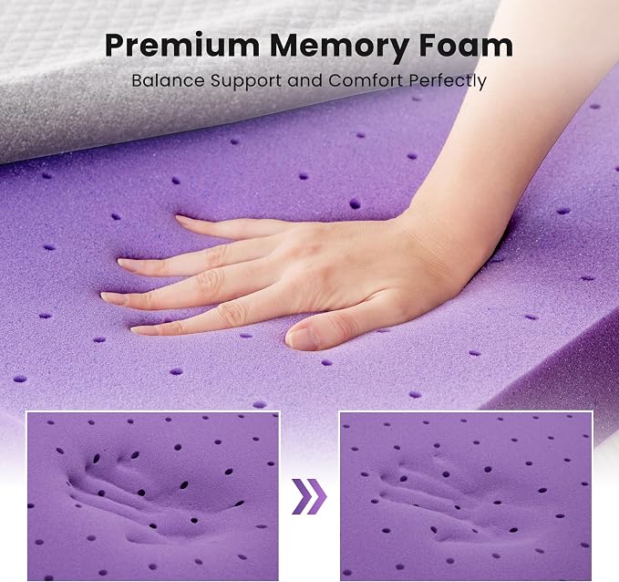 SINWEEK 2 Inch Gel Memory Foam Mattress Topper Twin XL Size/Twin Extra Long - Image 5