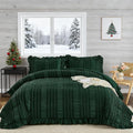 WONGS BEDDING King Size Comforter, Christmas Emerald Green Boho Comforter Set by WONGSBEDDING