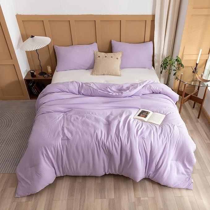 ROSGONIA California King Comforter Set Lavender, All Season Bedding Bedspread - Image 7