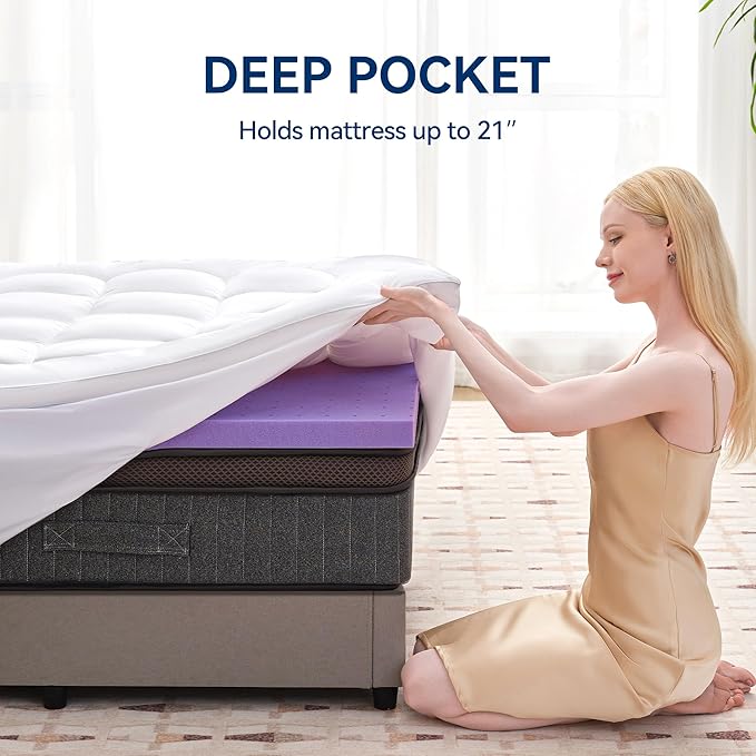 BDEUS Dual Layer 5 Inch Memory Foam Mattress Topper Twin Size, 2 Inch Gel - Image 7