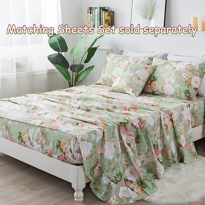 FADFAY Floral Duvet Cover Set Twin XL School Bedding 100% Cotton Garden Flower - Image 5