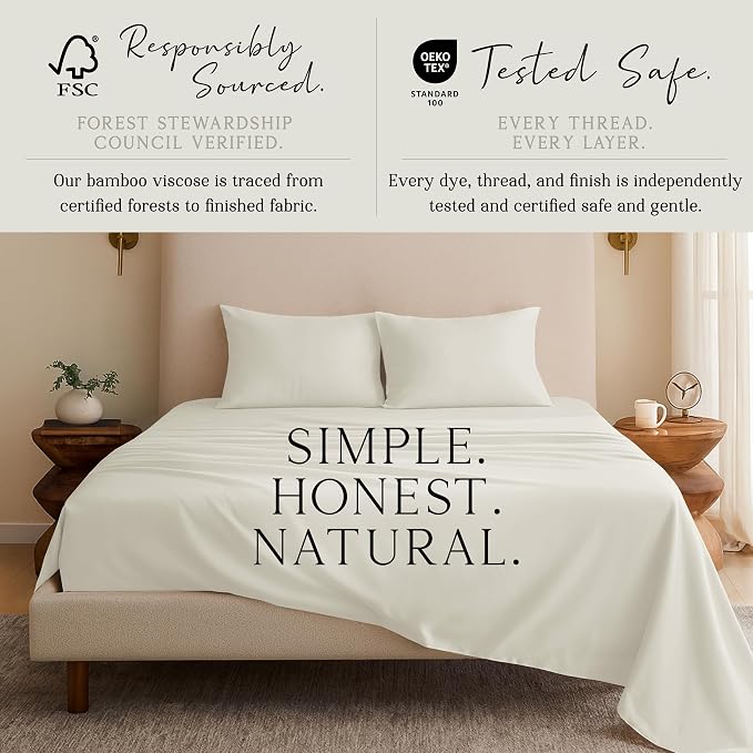 Karissa Mae Cooling Bamboo Viscose Queen Size Pillowcase Set | 100% FSC - Image 4