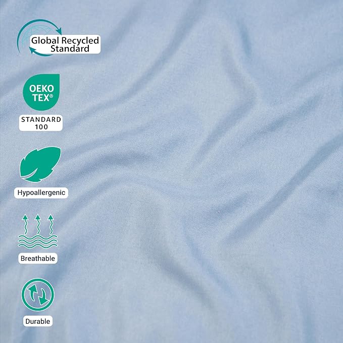 ZPECC Twin Flat Sheet Only 6 Pack, Durable Light Blue Top Bed Sheets - Image 4
