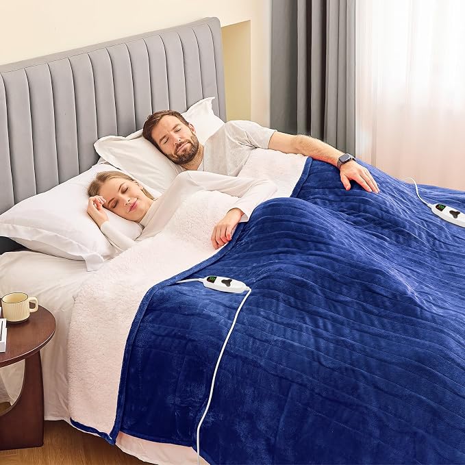 greenoak Heated Blanket Electric Queen Size 84"X90" Dual Control, Heating - Image 3