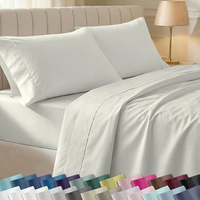 California Design Den Soft 100% Cotton King Sheet Set, 400 Thread Count Good by CaliforniaDesignDen