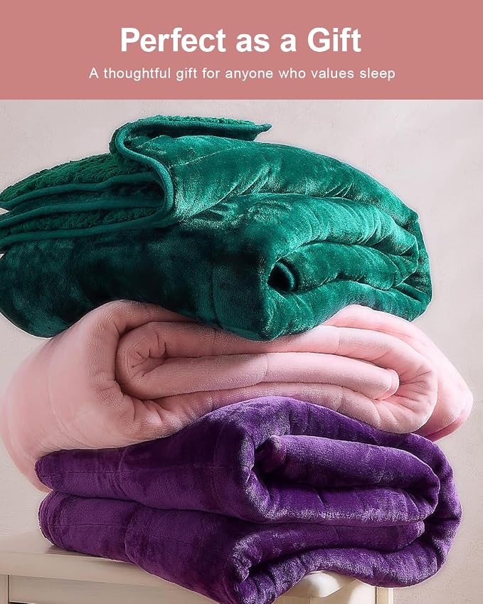 Super Fuzzy Soft Sherpa Fleece Weighted Blanket, 15 lbs Dual Sided Fluffy Heavy - Image 5