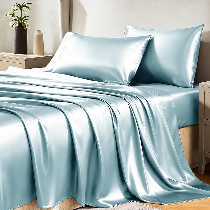 CozyLux Satin Sheets Queen Size Bed Set by CozyLux