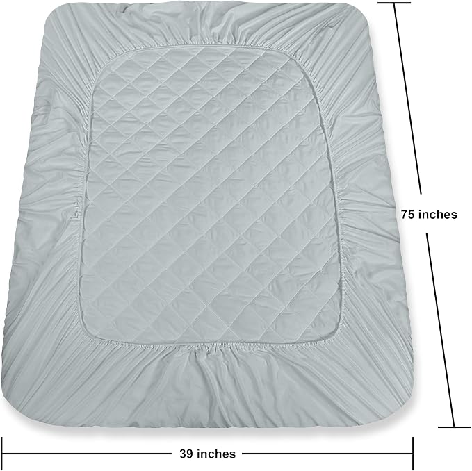 Utopia Bedding Quilted Fitted Mattress Pad, Twin Size, Elastic Fitted Mattress - Image 4