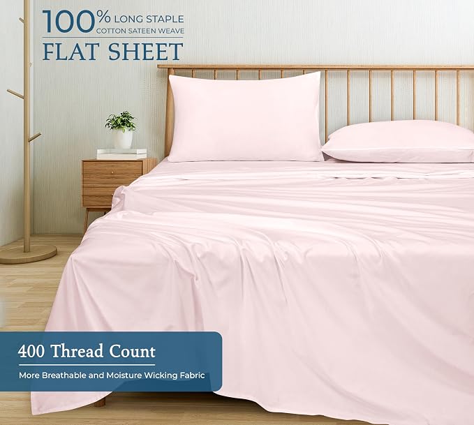 400 Thread Count 100% American Grown Cotton Flat Sheet - Image 4