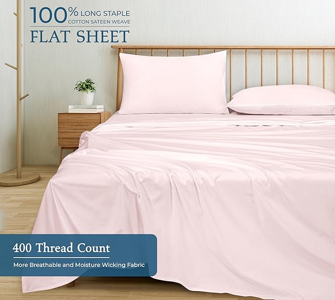 400 Thread Count 100% American Grown Cotton Flat Sheet - Image 4